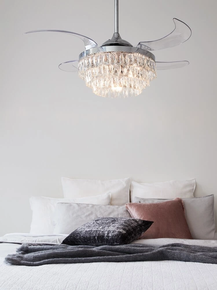 Chrome plafondventilator met kristal Fanway Veil Ø 122cm Beacon 9333509143987