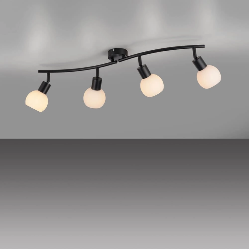 Zwarte plafondlamp Loki 4-lichts Just Light 4043689000790