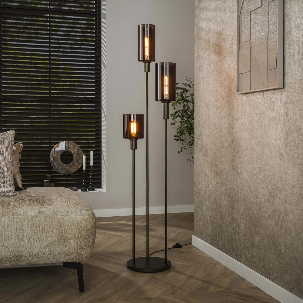 Vloerlamp Sepiora Sienna bruin - donker glas