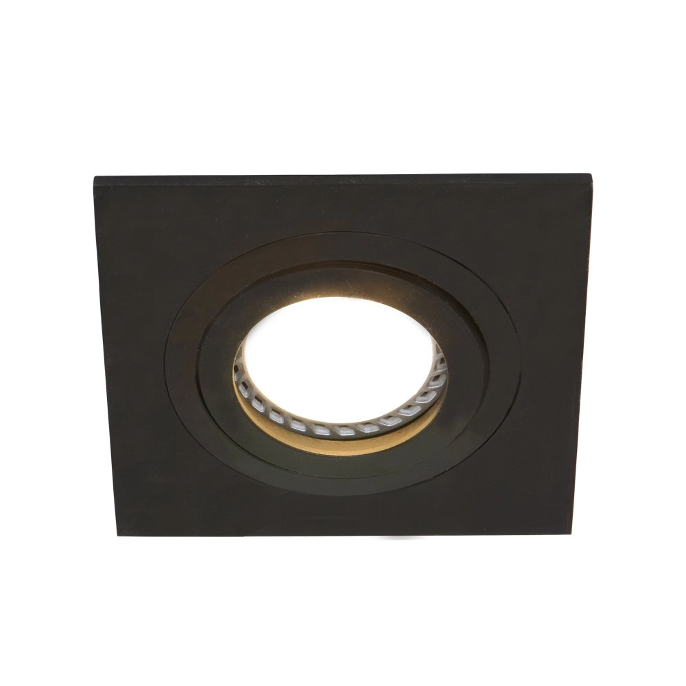 Zwarte inbouwspot Square