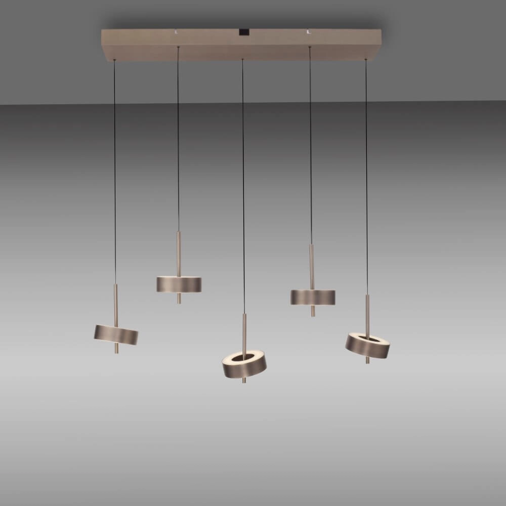 5-lichts hanglamp Q-Rotate bruin modern Paul Neuhaus 4012248383179