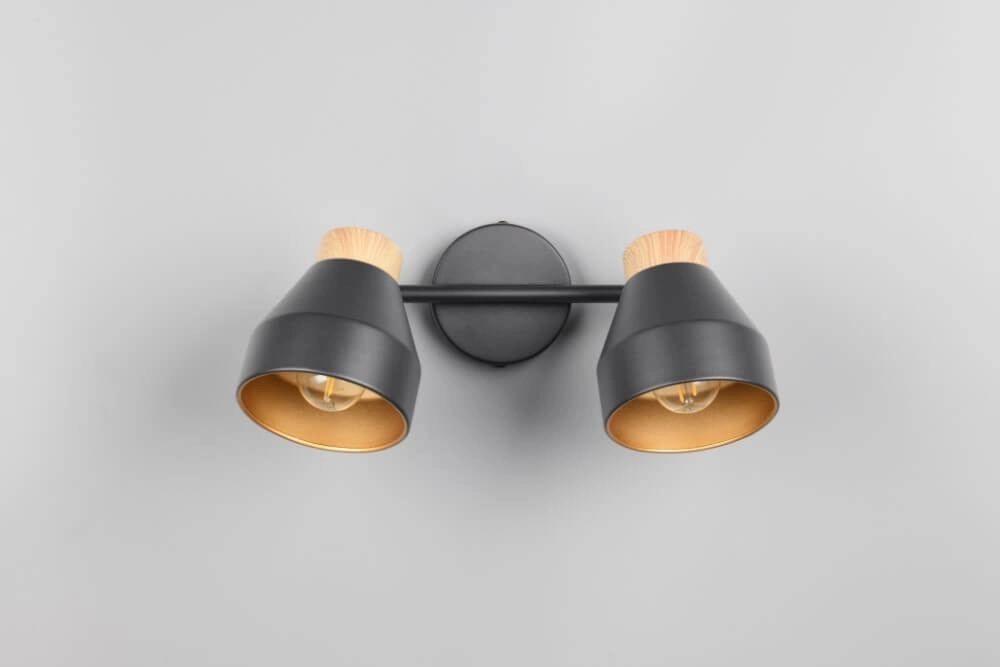 Design plafondlamp 2-lichts Valentin zwart Trio 4017807637410