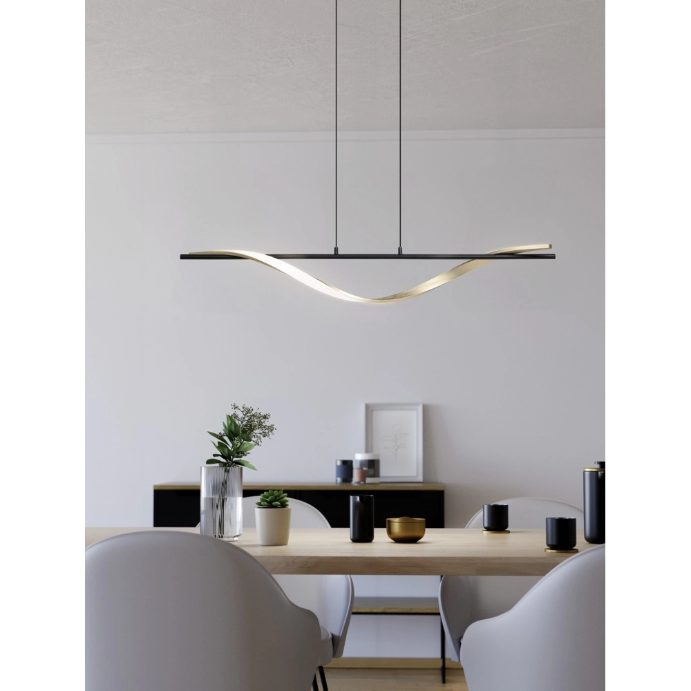 Hanglamp Conaprato zwart met goud Eglo 9008606357352