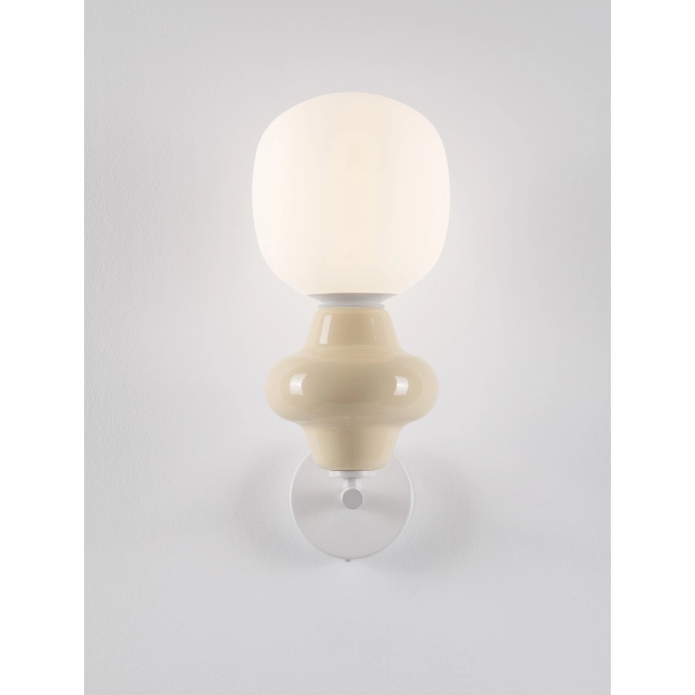 Wandlamp Clio geel keramiek met wit glas Lyora 5212017461377