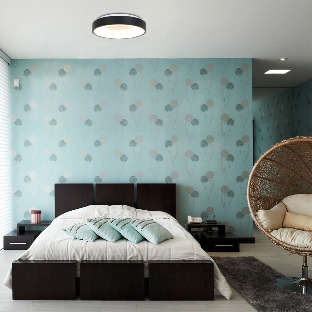 Design plafondlamp Ringlede Ø 48cm zwart Steinhauer 8712746131260