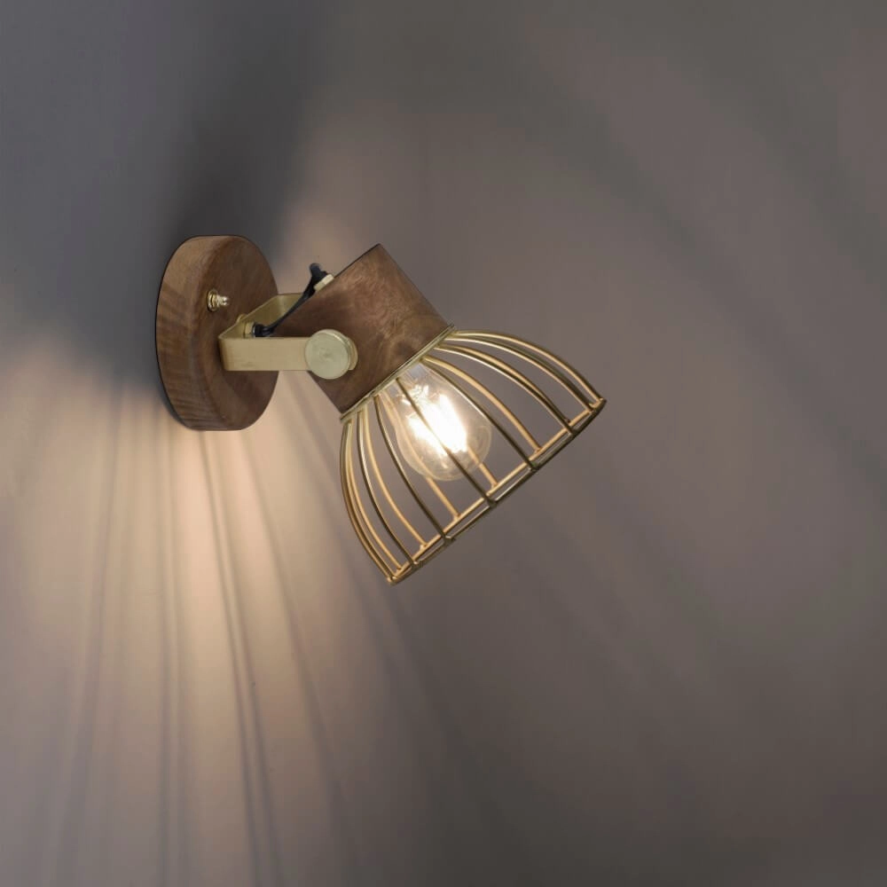 Wandlamp Alami bruin messing Just Light 4043689976217