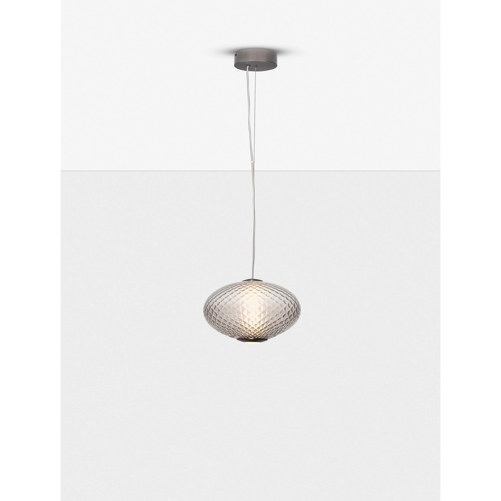 Hanglamp Aora ovaal bruin glas