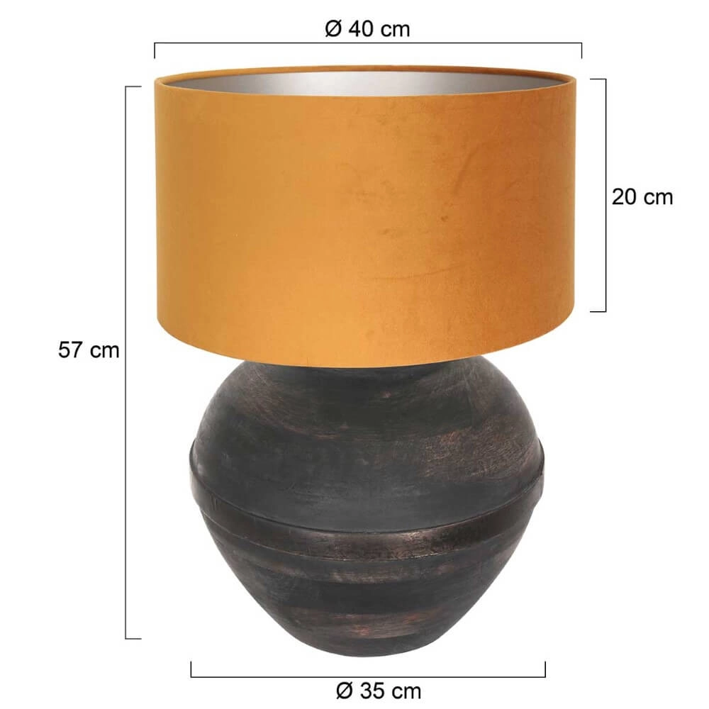 Chique schemerlamp Lyons B met gouden velours kap Steinhauer 8712746166606