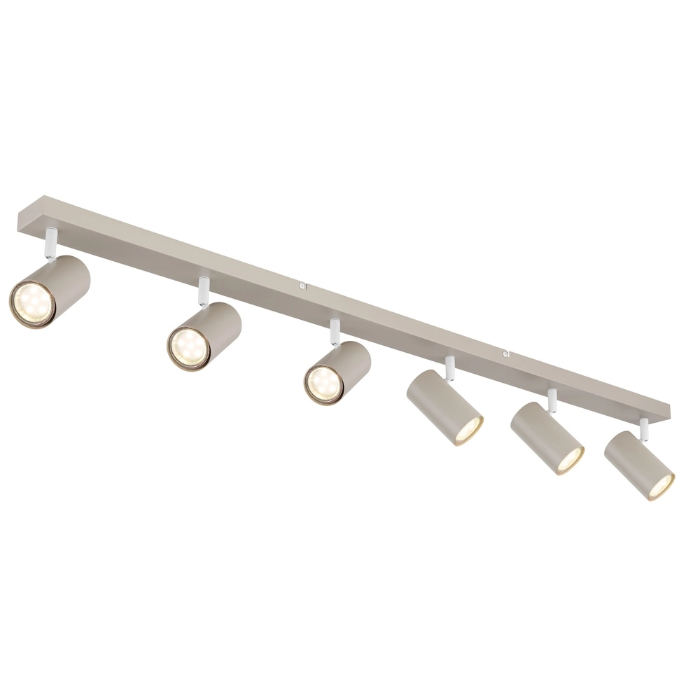 6-lichts plafondlamp Robby zand bruin