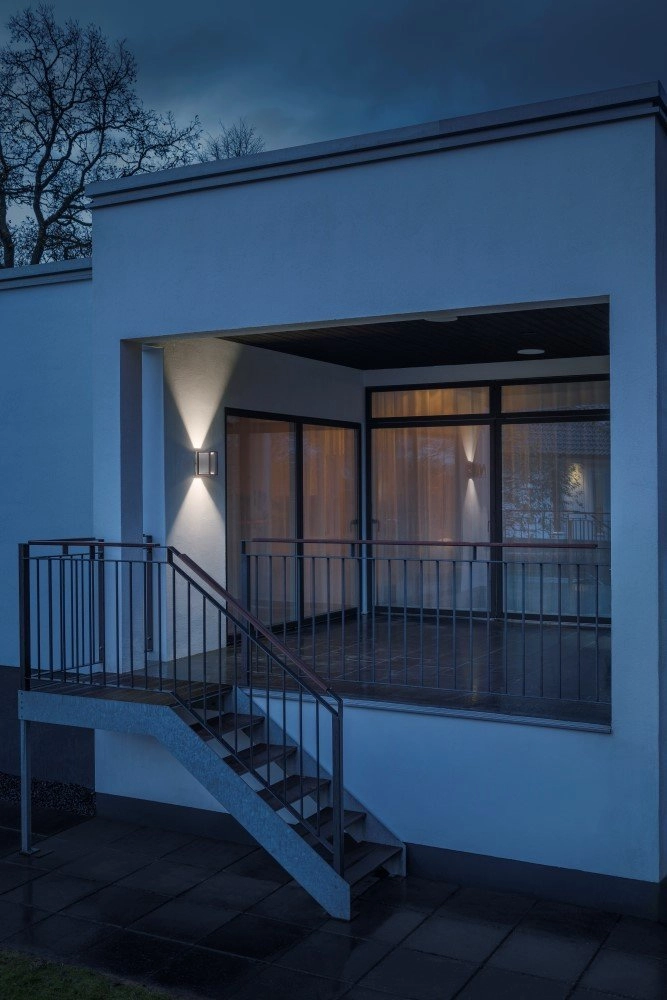 Buitenlamp Vale Up-Down wit met koper KonstSmide 7318304242594