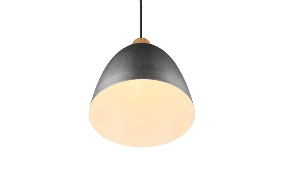 Hanglamp Jagger RVS met houtbruin Trio 4017807503203