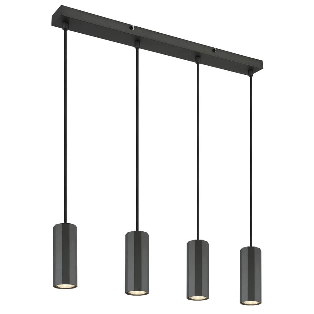 Grijze hanglamp James 4-lichts Grijze hanglamp James 4-lichts
