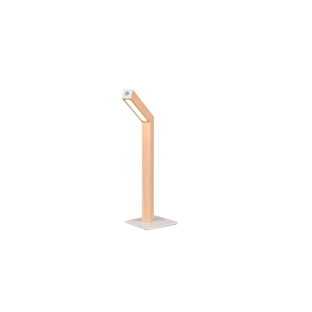 Design tafellamp Skip oplaadbaar wit met hout Trio 4017807643503
