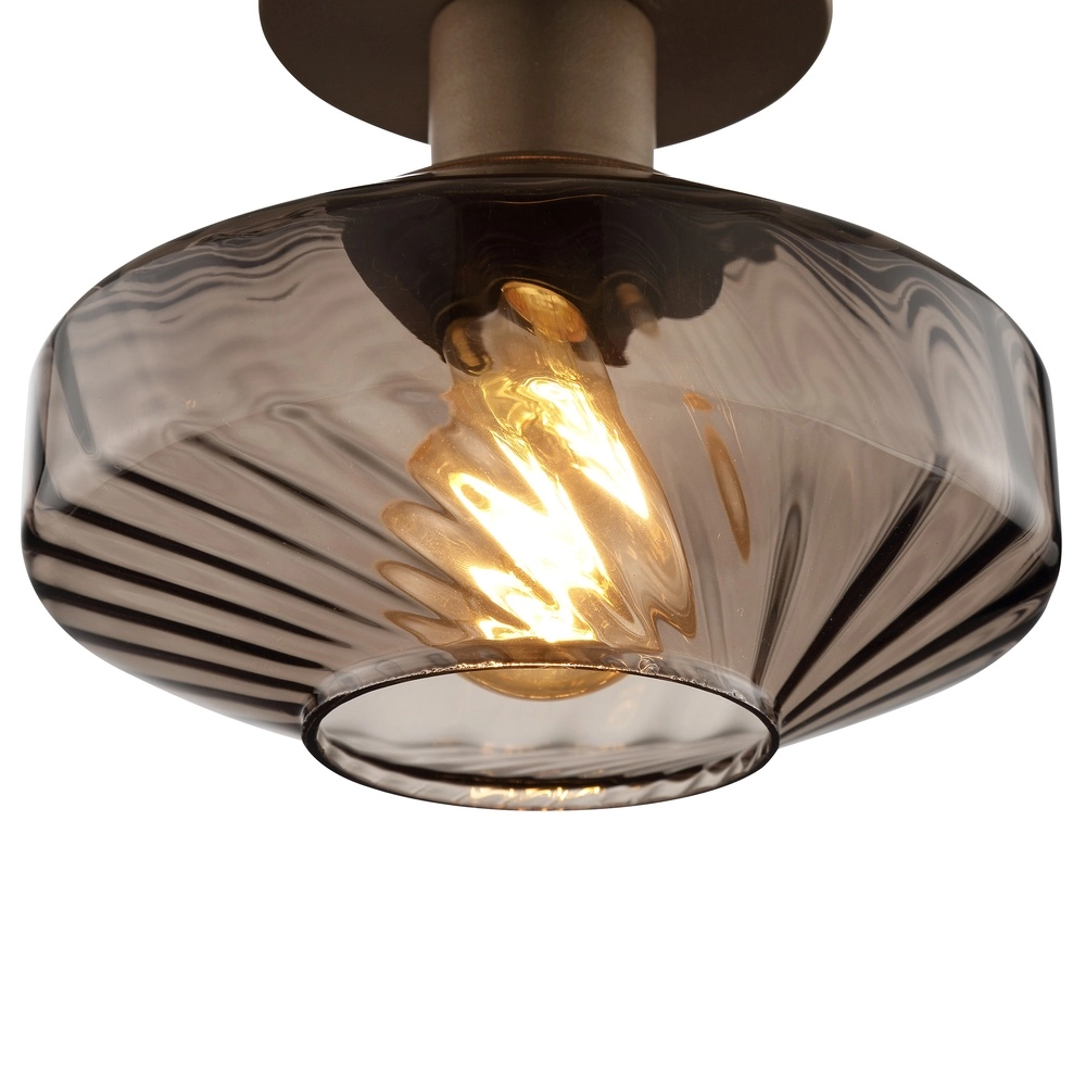 Unieke plafondlamp Lyn koffie bruin Ø 28cm Brilliant 4004353477027