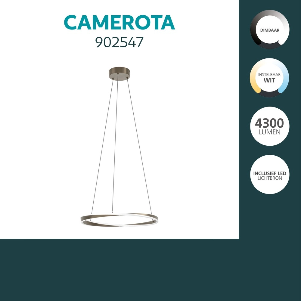 Design hanglamp Camerota donker brons Ø 55cm Eglo 9008606391233