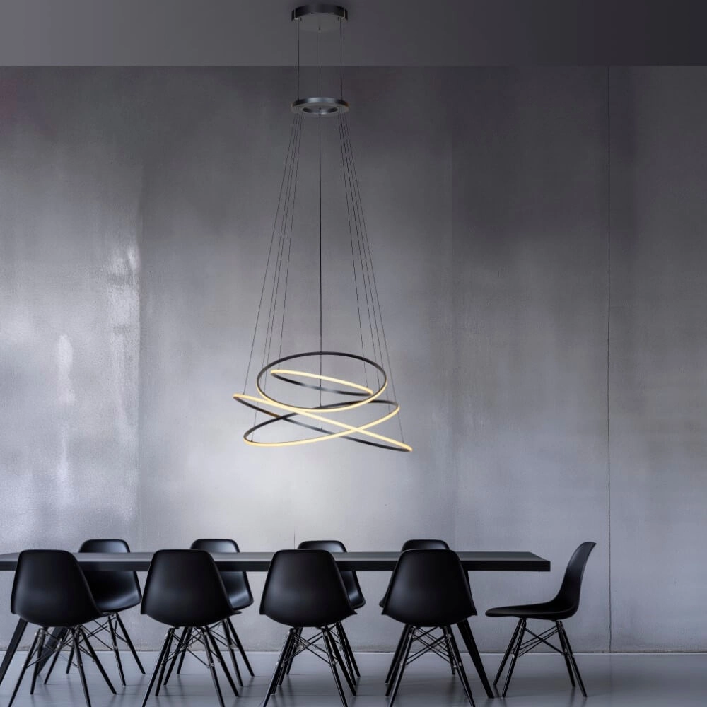 Design hanglamp Pure E-Flying Rings grijs Paul Neuhaus 4012248384466