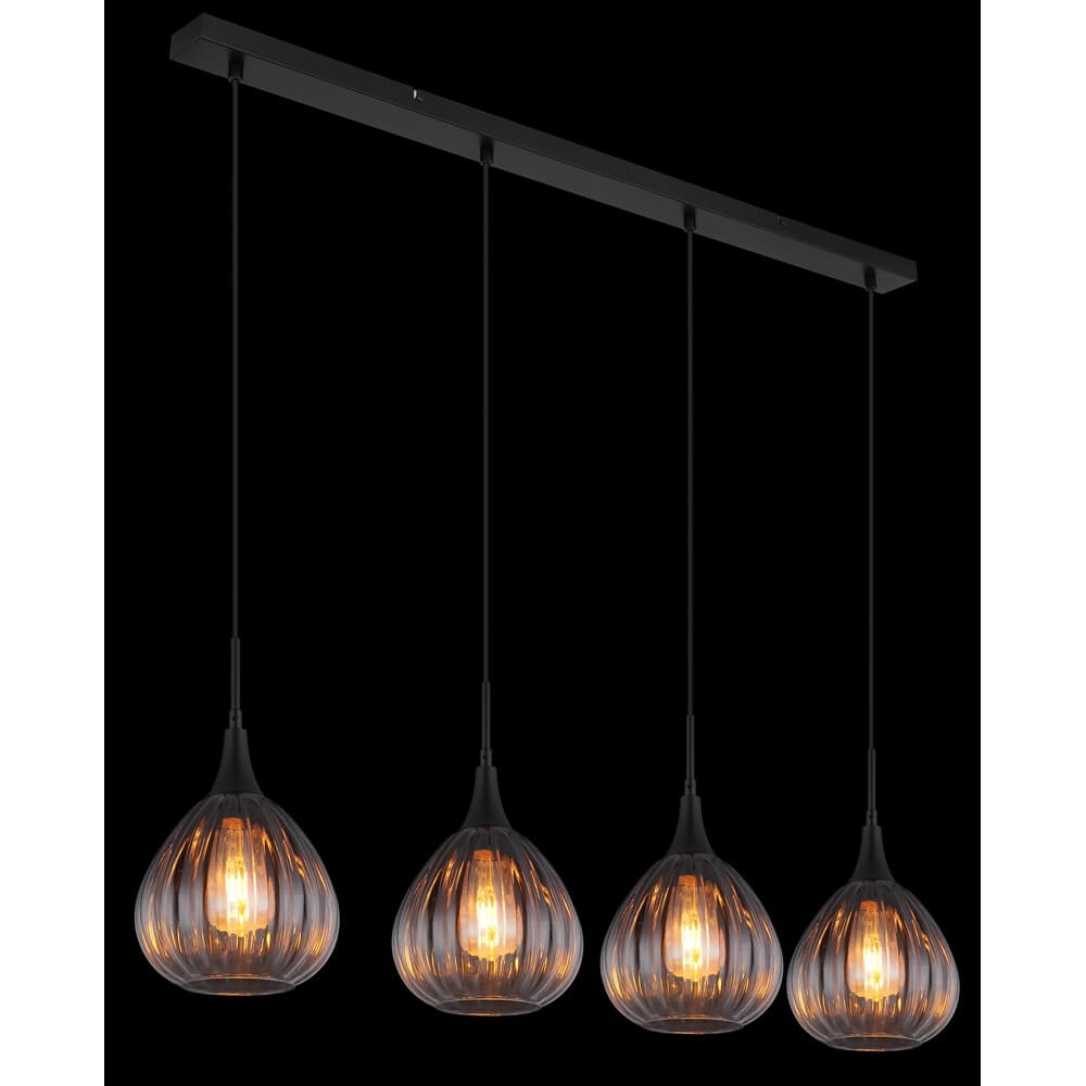 Zwarte hanglamp Olsen 4-lichts Globo 9007371459803