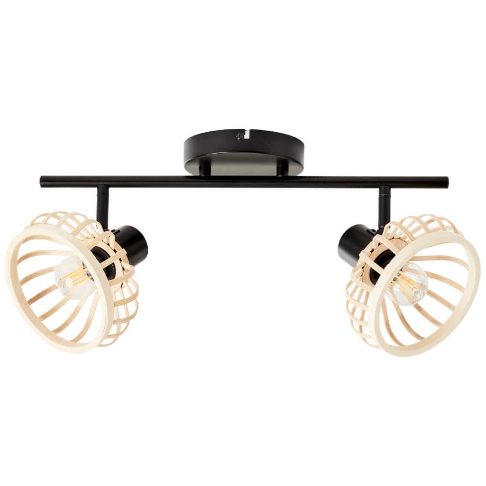 Houten plafondlamp Norah 2-lichts Brilliant 4004353409523