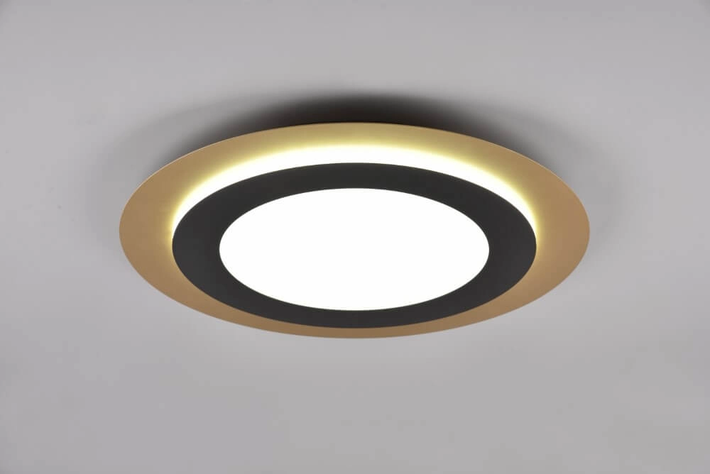Ronde design plafondlamp Morgan zwart met goud Trio 4017807574425