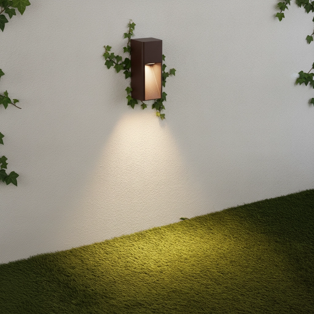 Strakke wandlamp Mazu roestbruin