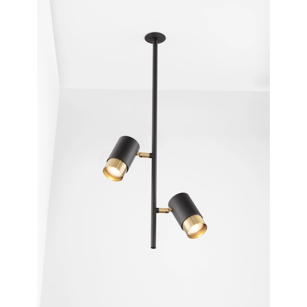 Plafondlamp Pongo inbouw dubbel zwart en goud Lyora 5212017441713