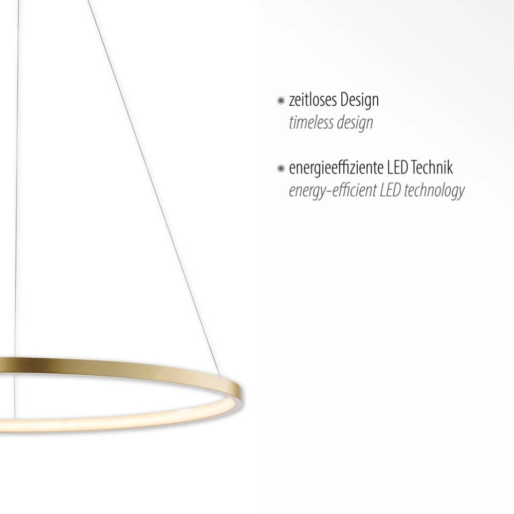 Ronde hanglamp Circle goud Ø 60cm Just Light 4043689960414