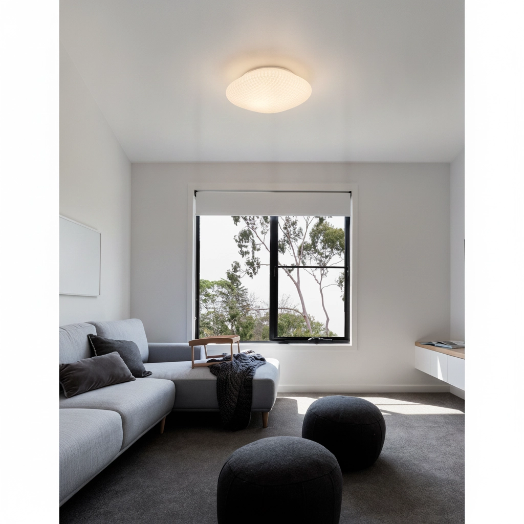 Plafondlamp Sens wit glas