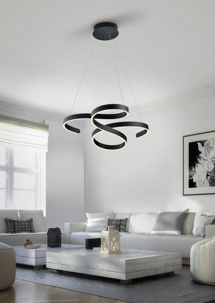 Design hanglamp Francis Ø 72cm - antraciet Trio 4017807445343
