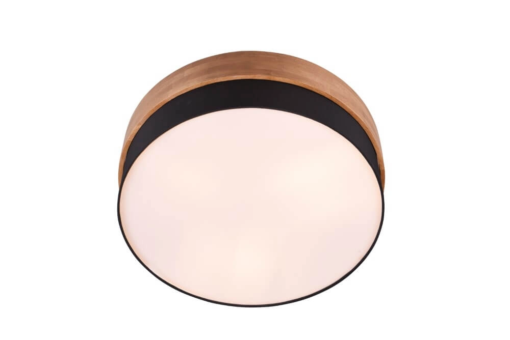 Ø 50cm plafondlamp Seasons hout met zwart Trio 4017807526219