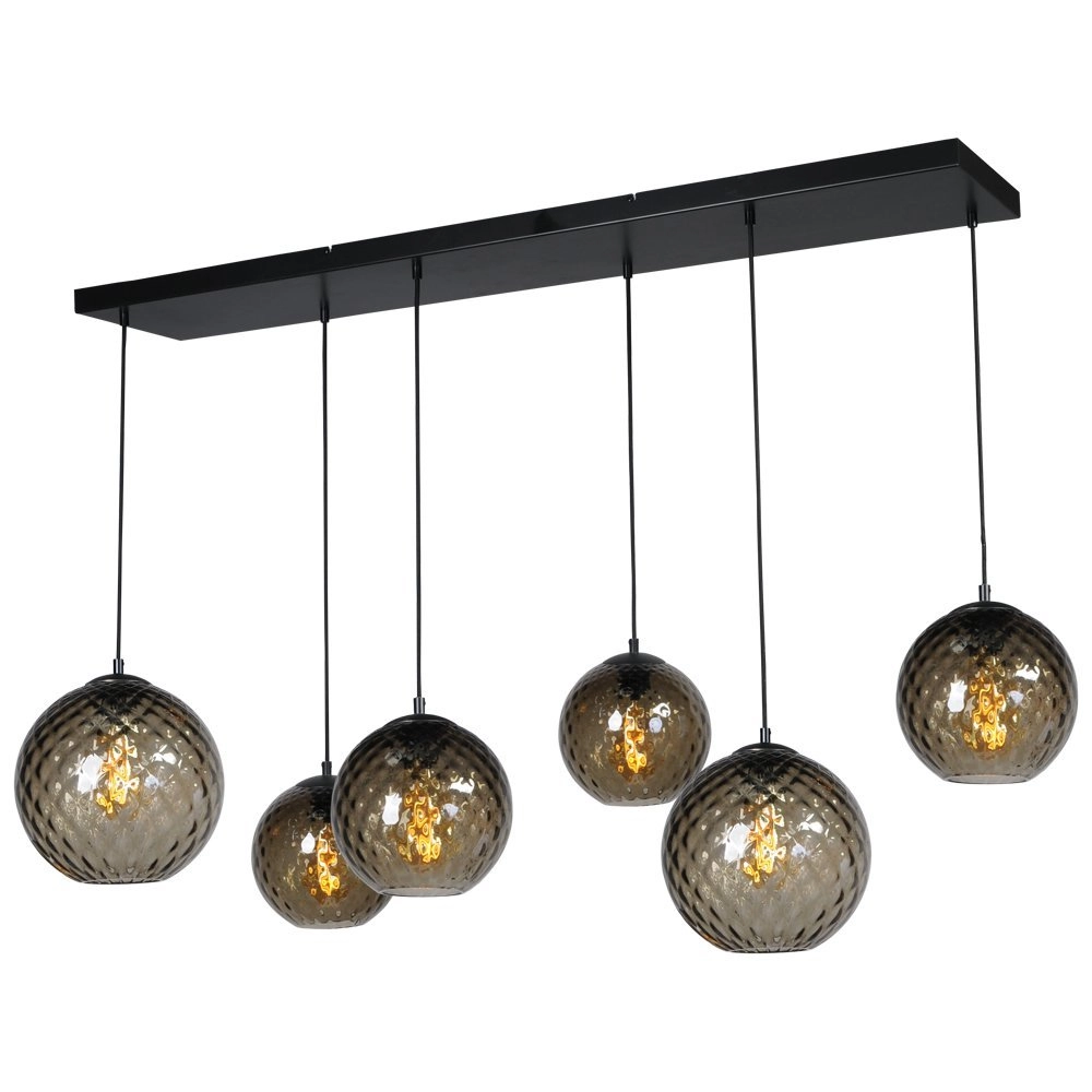 Zwarte hanglamp Baloton 6-lichts