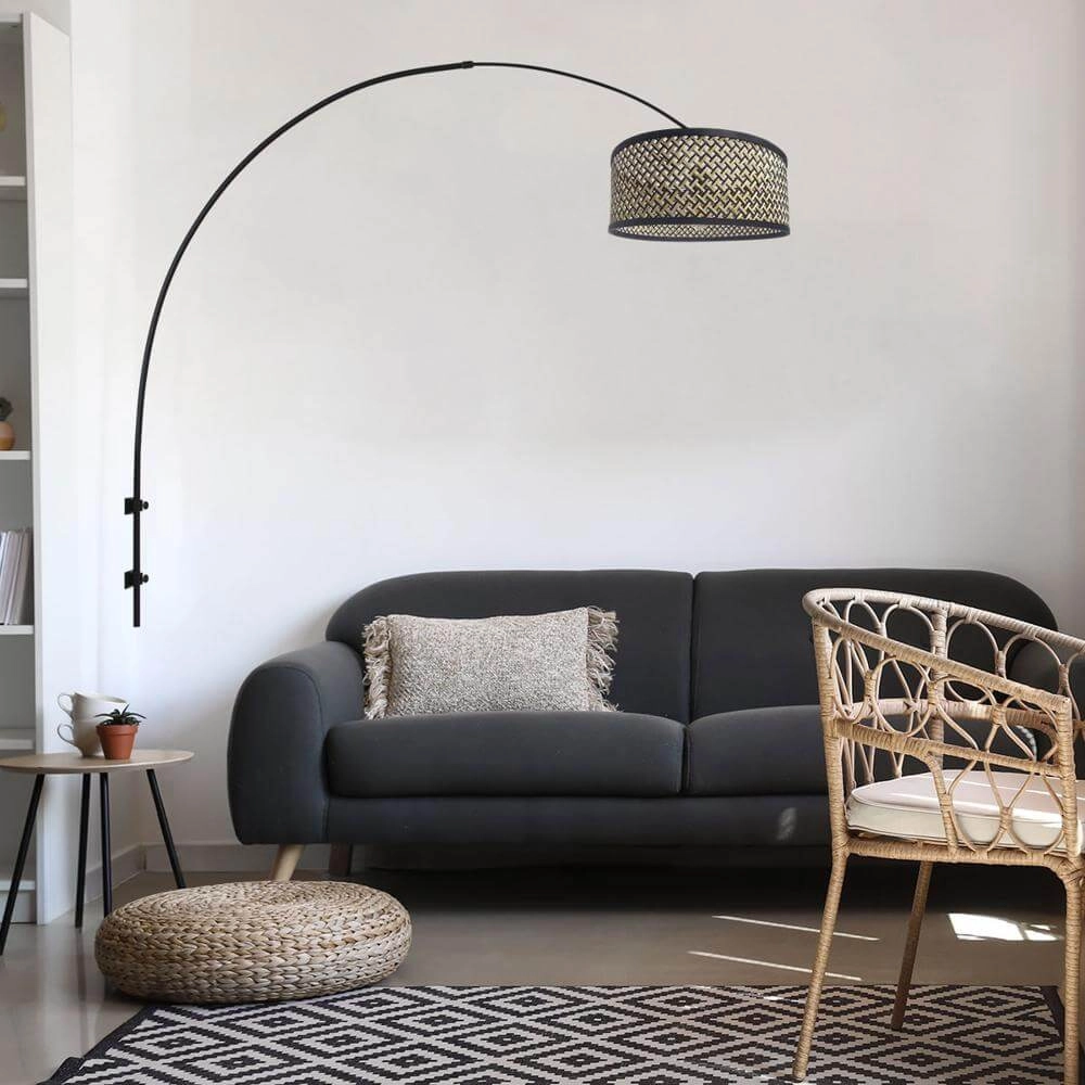 Wandlamp Sparkled Light zwart met bamboe Steinhauer 8712746171761