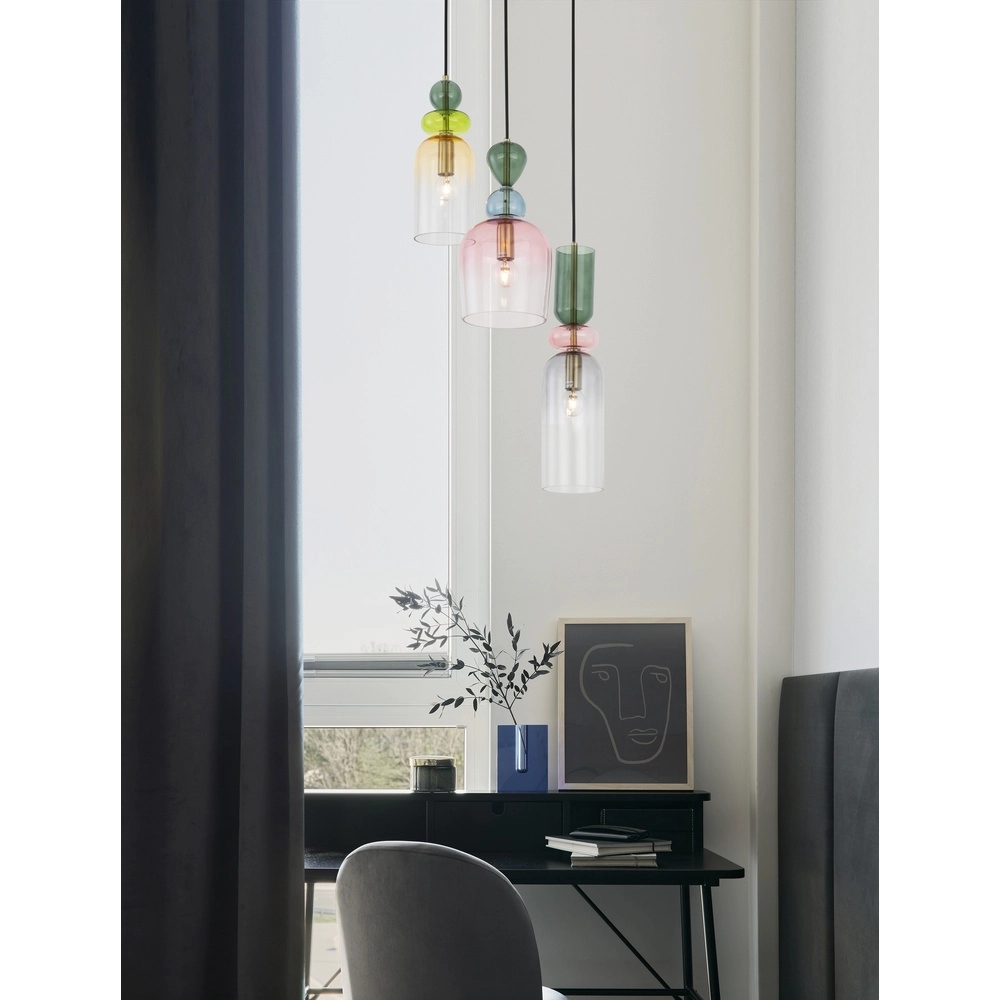 Gekleurde hanglamp Murano 3-lichts Lyora 5212017434227