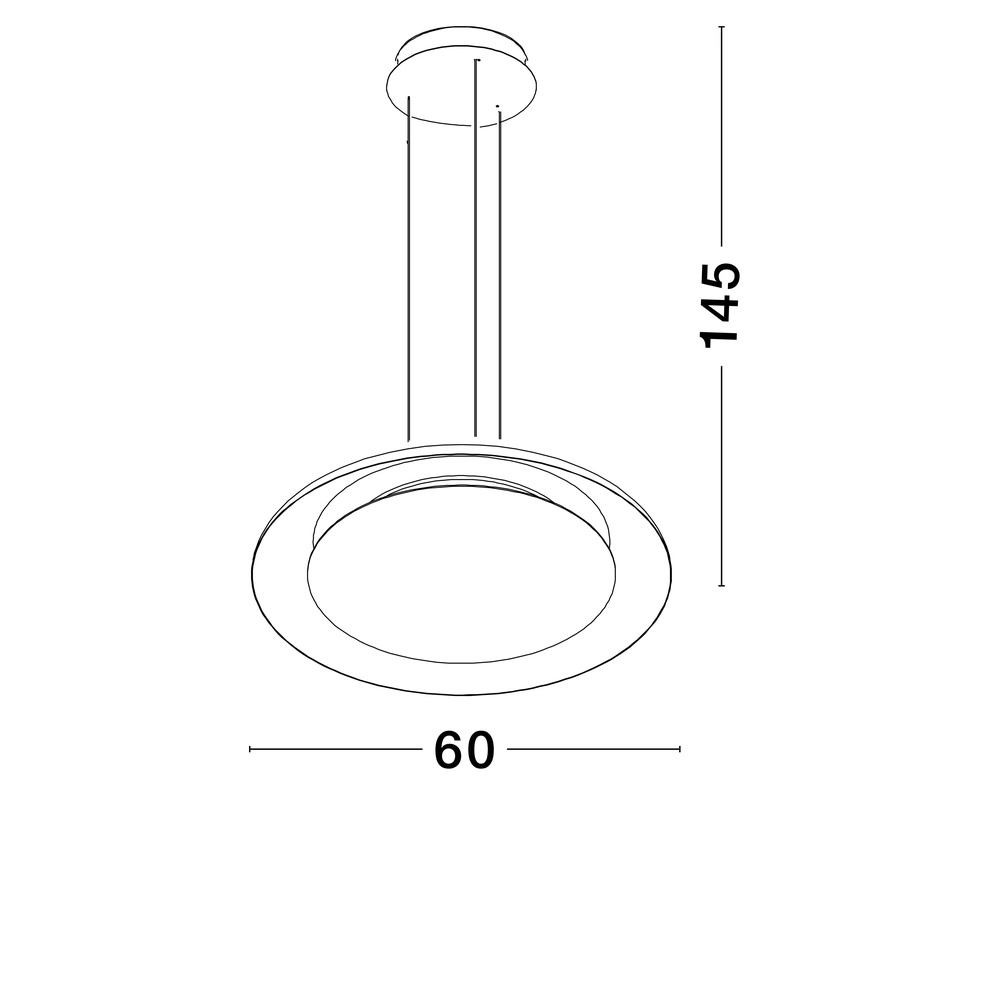 Moderne hanglamp Epos Ø 60cm zwart met goud Lyora 5212017463272