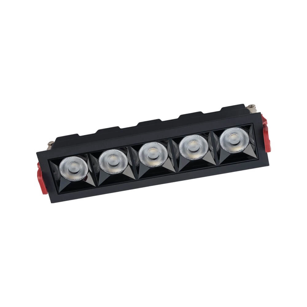 Zwarte inbouwspot Midi Led 5x1 leds - 3000K Lyora 5903139100625
