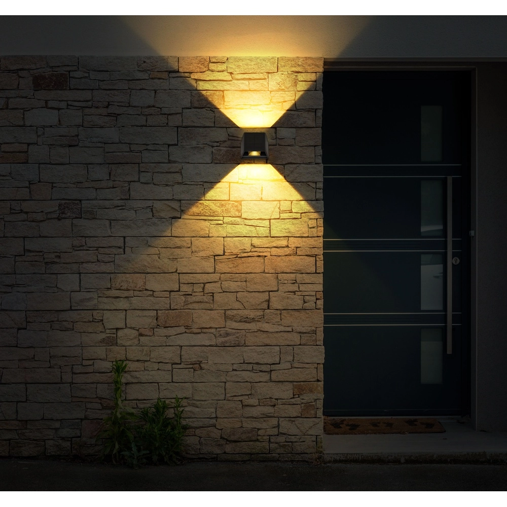 Solar wandlamp Helion zwart Globo 9007371448012