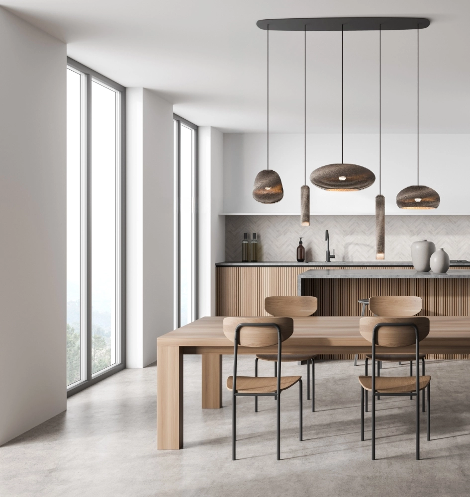 Natural Groups Black 1100 kartonnen hanglamp Ø 9cm Think Paper