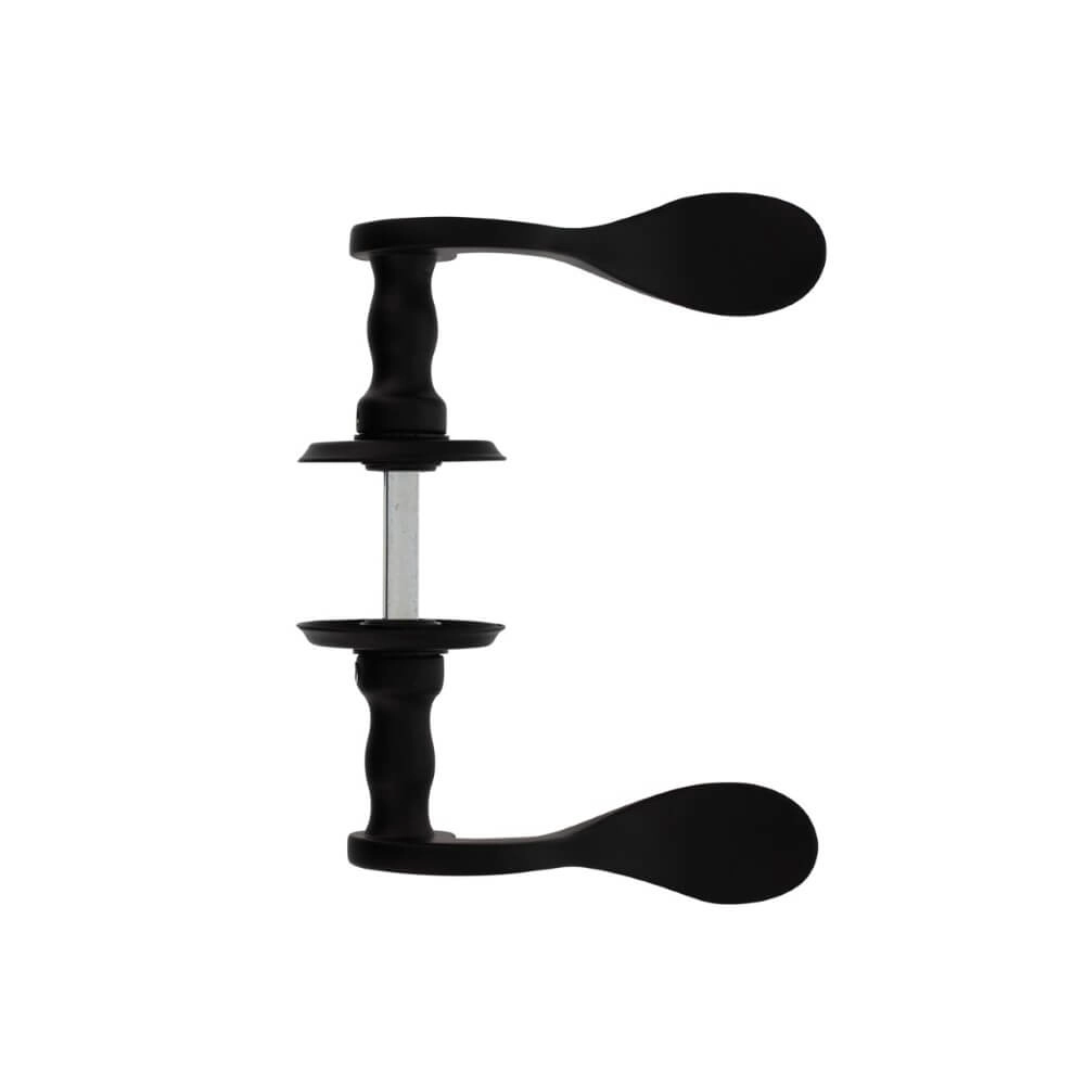 Klassieke deurklink Lepel schroefgat zwart Intersteel 8714186486016