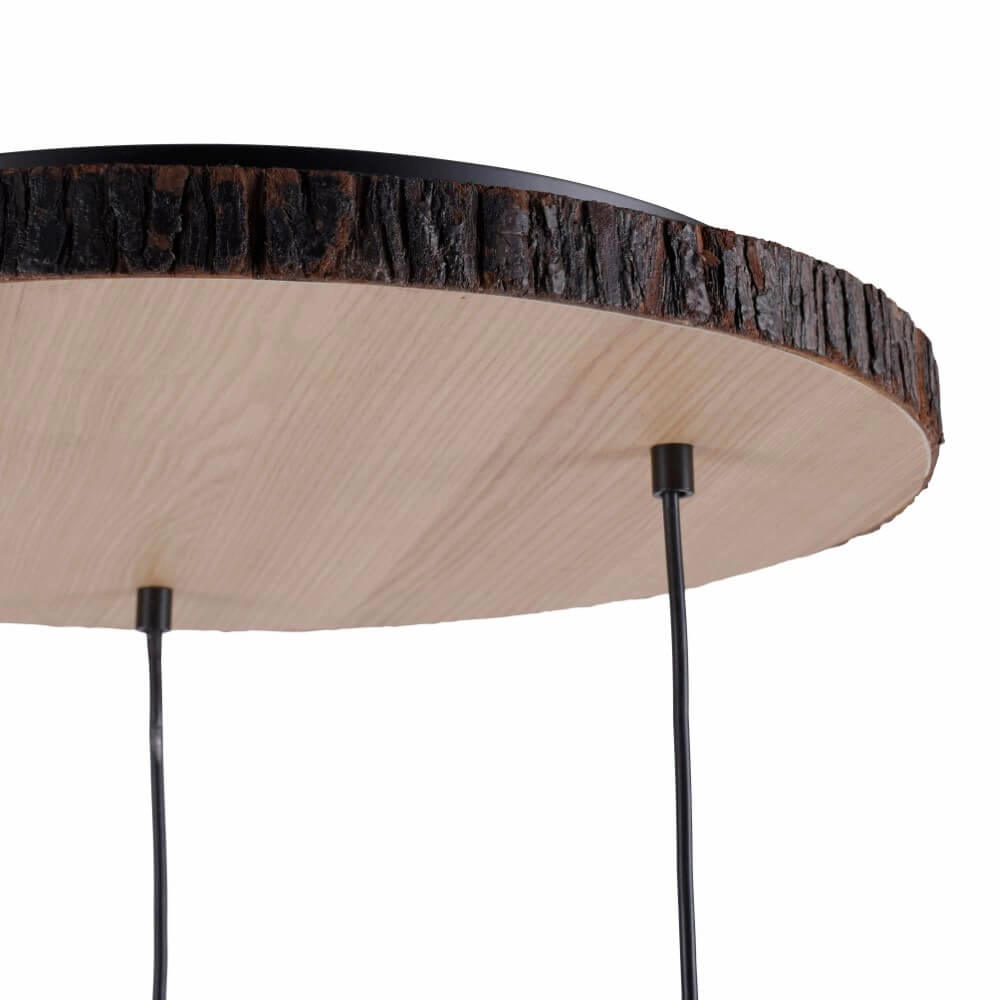 Landelijke plafondlamp Bark hout Just Light 4043689975937