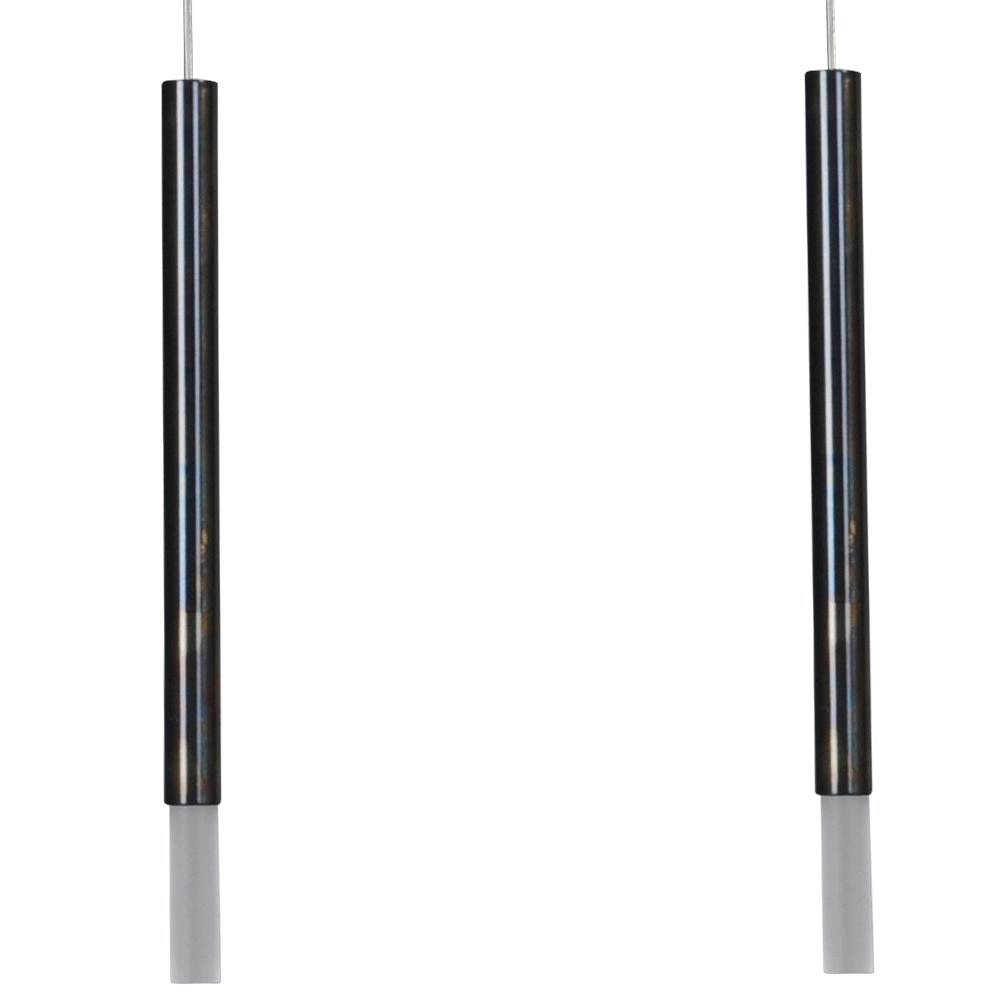 Zwarte eettafel hanglamp Flute 4-lichts design cilinders Masterlight 8718121215396