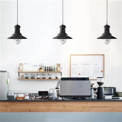 Zwarte hanglamp Fisherman Ø 32cm Searchlight 5013874201201