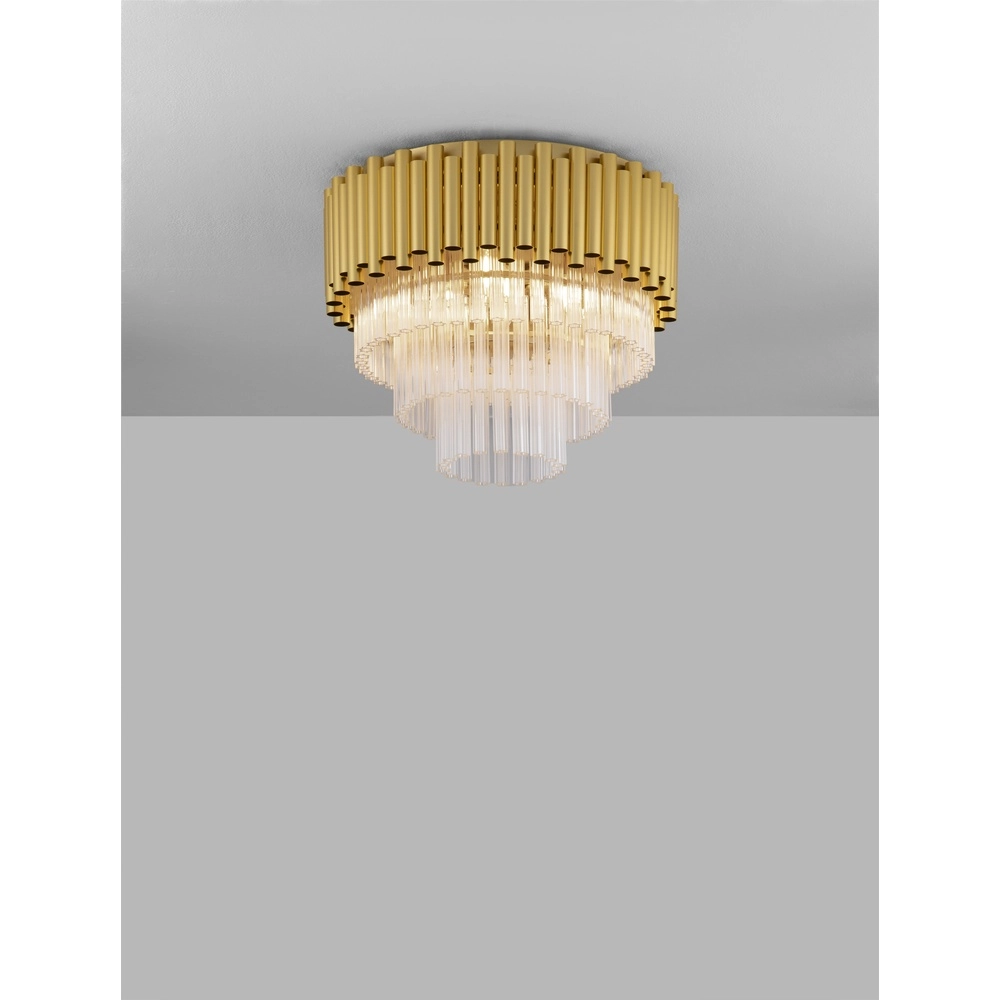Plafondlamp Magnolia goud met kristal Ø 40cm