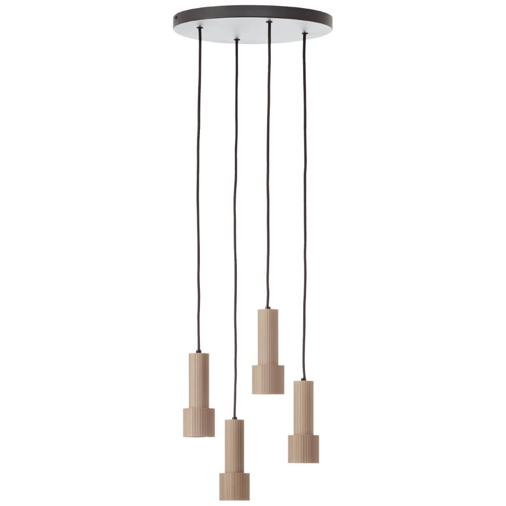 Hanglamp rond Cadiz 4-lichts zwart met brons Brilliant 4004353446955