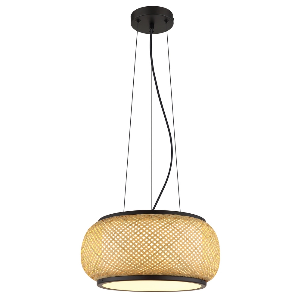 Hanglamp Bambora zwart met bamboe Globo 9007371578795
