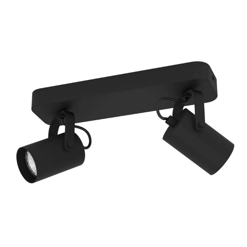 Zwarte plafondspot Sorego 2-lichts Zwarte plafondspot Sorego 2-lichts
