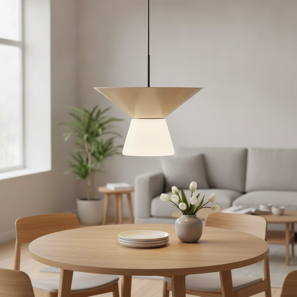 Design hanglamp Baris wit met grijs Ø 22cm
