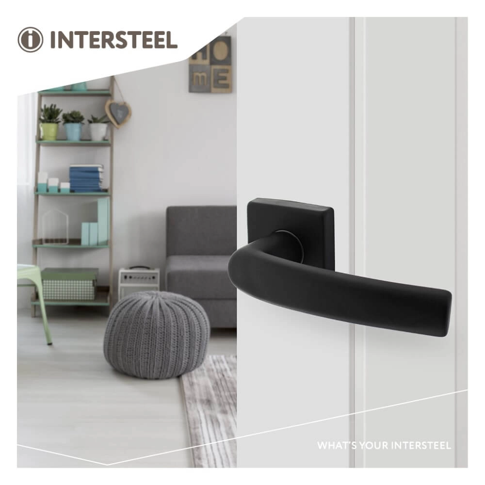 Deurklink Denham aluminium zwart vierkant Intersteel 8714186505298
