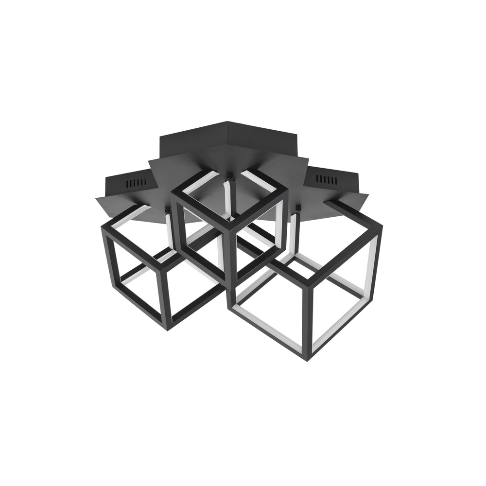 Vierkante plafondlamp Gabbia zwart Lyora 5212017423436