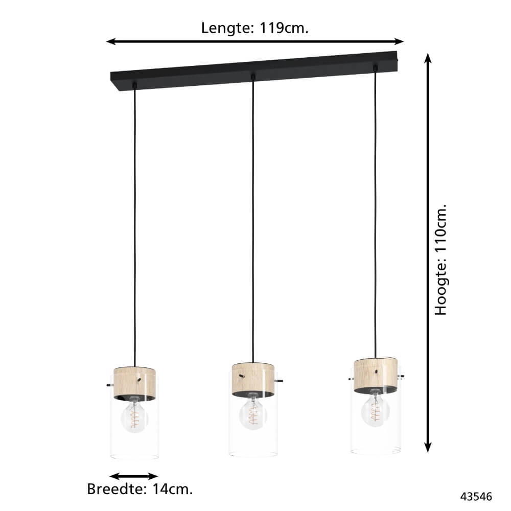Eetkamer hanglamp Madreselva met glas Eglo 9002759435462