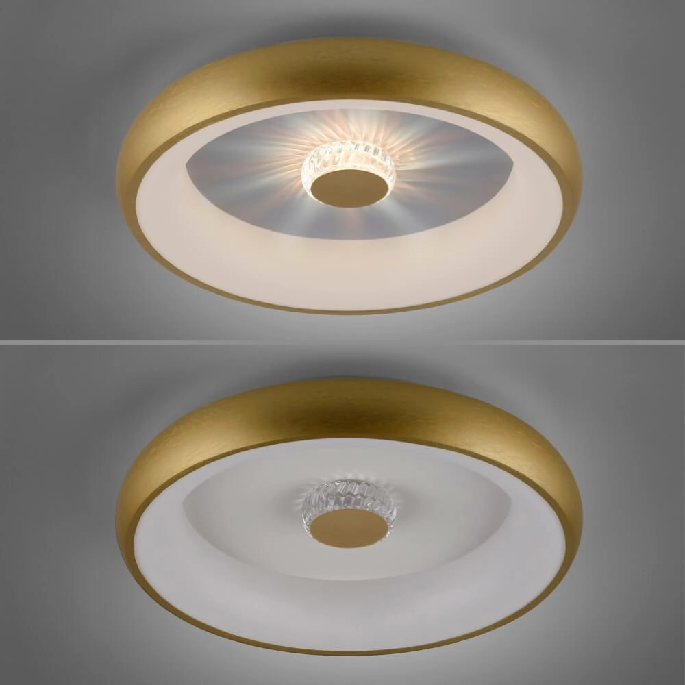 Ronde plafondlamp Vertigo messing Ø 46,5cm Just Light 4043689994716