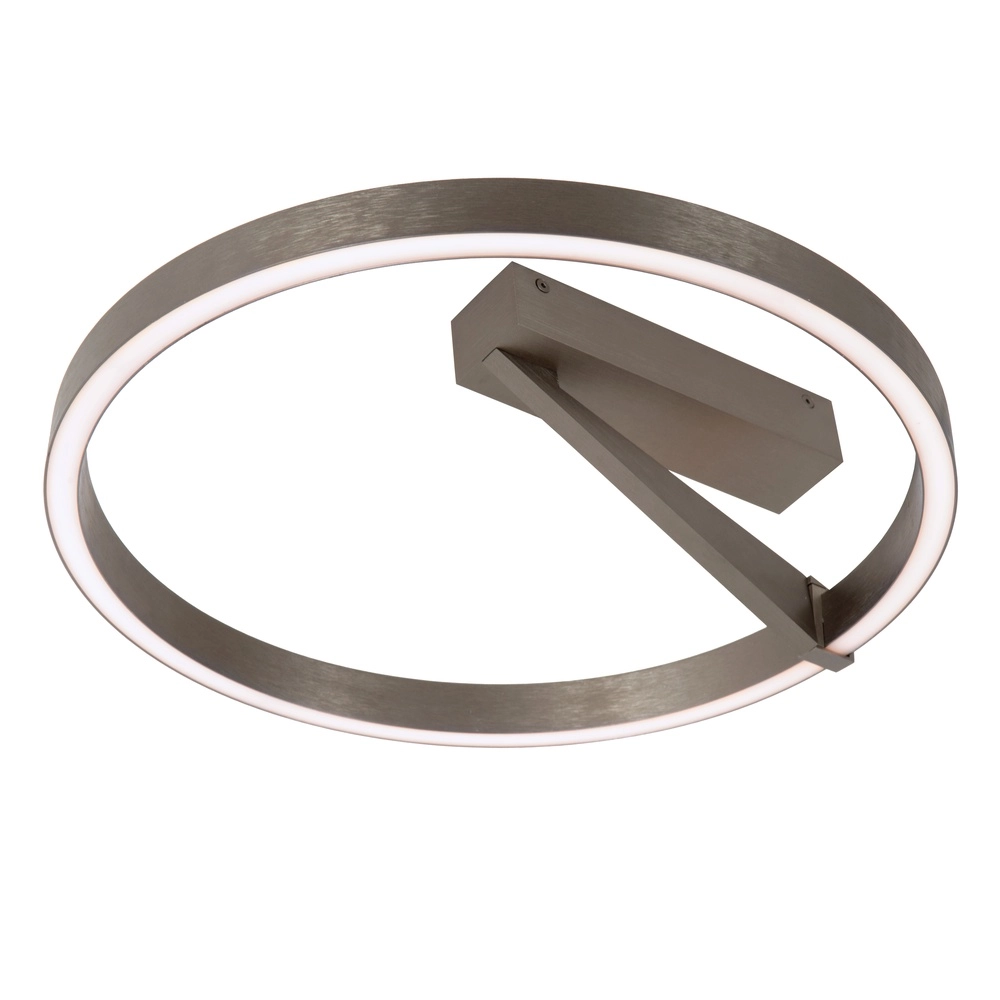 Design plafondlamp Applause Ø 40cm - geborsteld staal - met afstandsbediening Premium by Lucide 5411212221780